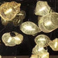 Close view of the lined, wire-like texture in each mould-made glass piece