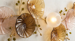 Amber Canopy Glass Wall Chandelier – An Illuminated Botanical Wall Sculpture