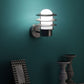 Silver Metal Outdoor Wall Light White Glass - DH01-210A - Included Bulb