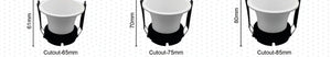 LCP-027 Deep — dimensions for 10W / 15W / 20W cut-out sizes