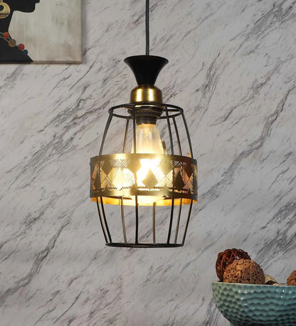 Dino Black Iron Hanging Light | 5012-1LP | Included Bulb | Eliante by Jainsons Lights