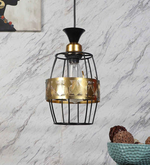 Dino Black Iron Hanging Light | 5012-1LP | Included Bulb | Eliante by Jainsons Lights