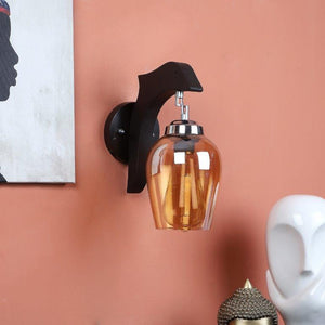 ELIANTE Brown Iron Base Gold Glass Beads Shade Wall Light - Dol-2-1W - Bulb Included