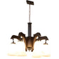 Charlotte Brown Wood Shaded Chandelier | dollphine-6lp | Included Bulb | Eliante by Jainsons Lights