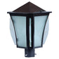 ELIANTE Black Iron Base Frost Glass Shade Gate Light - Dolpin-Bk-Gl - Bulb Included
