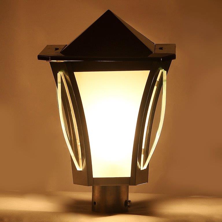 ELIANTE Silver Iron Base Frost Glass Shade Gate Light - Dolpin-Gl-Ss - Bulb Included