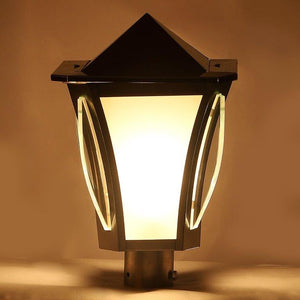 ELIANTE Silver Iron Base Frost Glass Shade Gate Light - Dolpin-Gl-Ss - Bulb Included