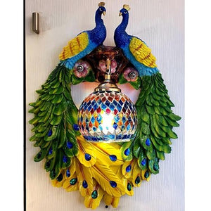 JS-LBR Double Peacock Multicolor Novelty Wall Lights