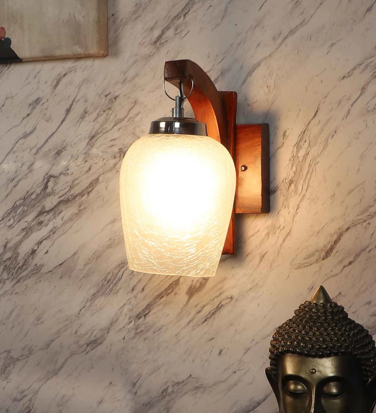 Downtown Brown Wood Wall Light | D-15-1W | Included Bulb | Eliante by Jainsons Lights