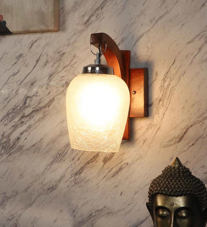 Downtown Brown Wood Wall Light | D-15-1W | Included Bulb | Eliante by Jainsons Lights