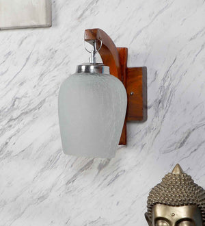 Downtown Brown Wood Wall Light | D-15-1W | Included Bulb | Eliante by Jainsons Lights