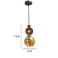 ELIANTE Brown Wood Base Gold White Shade Hanging Light - Dp-011-1Lp - Bulb Included