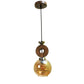 ELIANTE Brown Wood Base Gold White Shade Hanging Light - Dp-011-1Lp - Bulb Included