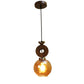 ELIANTE Brown Wood Base Gold White Shade Hanging Light - Dp-011-1Lp - Bulb Included