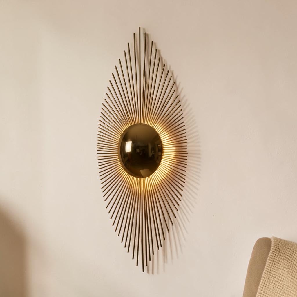 ELIANTE Distinct Brass Wall Light Gold for Living Room, Bedroom, Dining Room, Kitchen | 3 Years Warranty