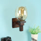 ELIANTE Illusive Brown Wood Wall Lights - Aj-07-1W-Gold | 3 Years Warranty | Free - LED LAMP
