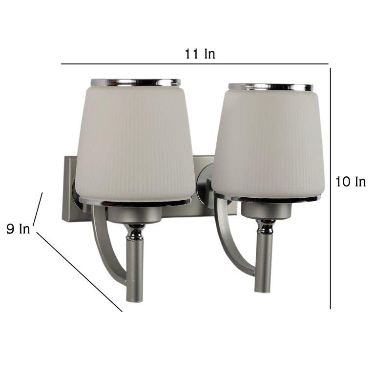 ELIANTE Gris Iron Wall Light Grey for Living Room, Bedroom, Dining Room, Kitchen | 3 Years Warranty | 2 LED Lamps Included