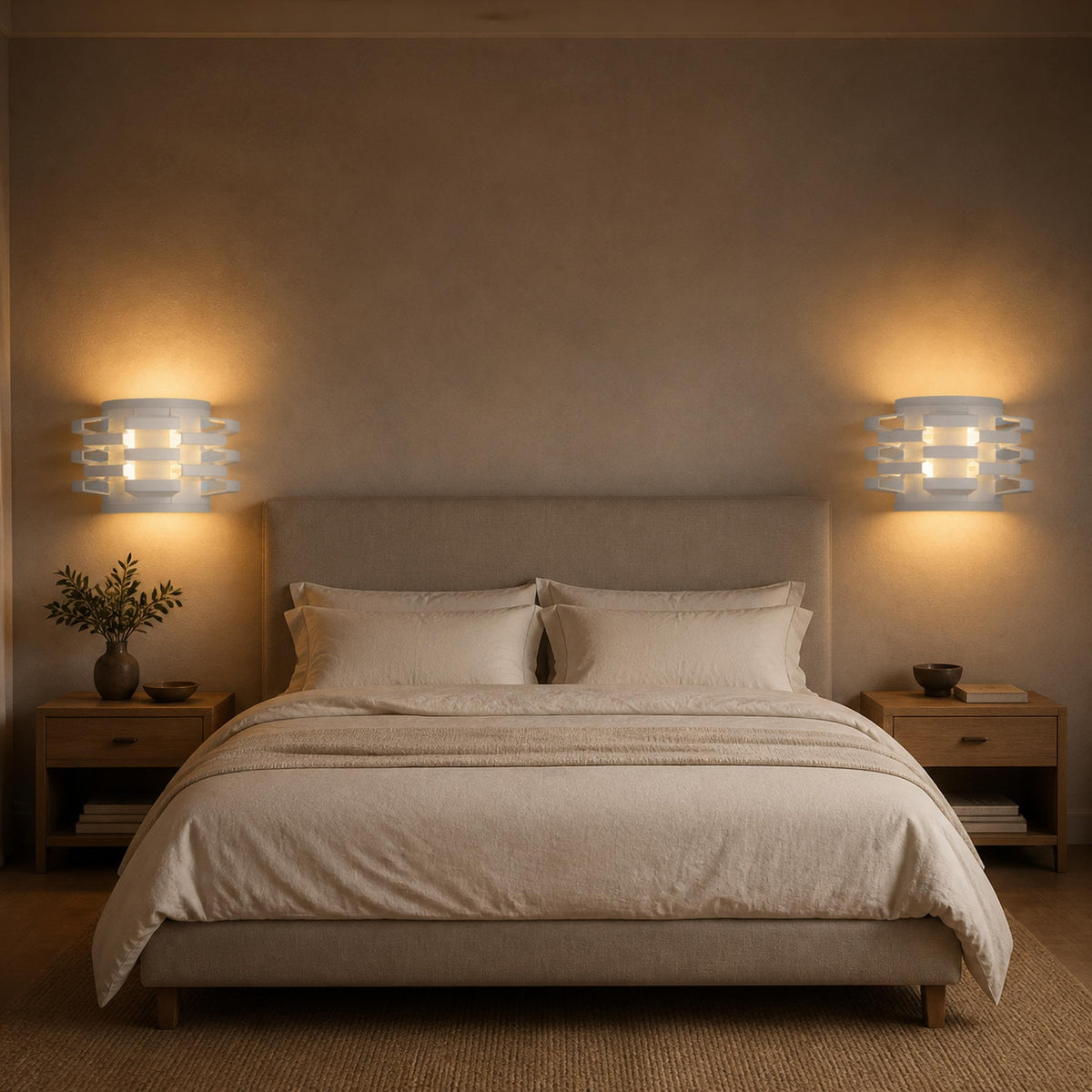 ELIANTE White Metal Wall Light - MT-2678-2W - | 3 Years Warranty | with LED Lamp(s) Included