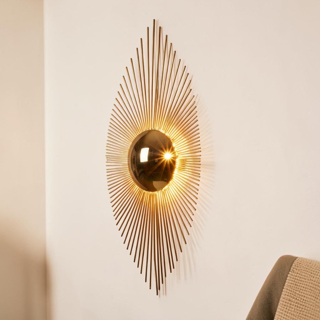 ELIANTE Distinct Brass Wall Light Gold for Living Room, Bedroom, Dining Room, Kitchen | 3 Years Warranty