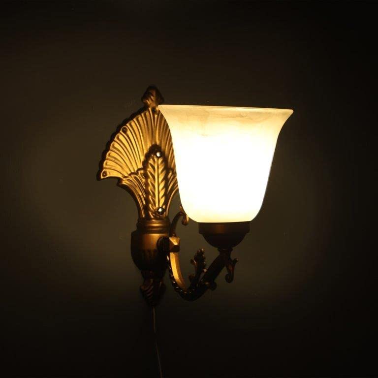 ELIANTE Volt Metal Wall Lights Antique Gold for Living Room, Bedroom, Dining Room, Kitchen | 3 Years Warranty | LED Lamp Included