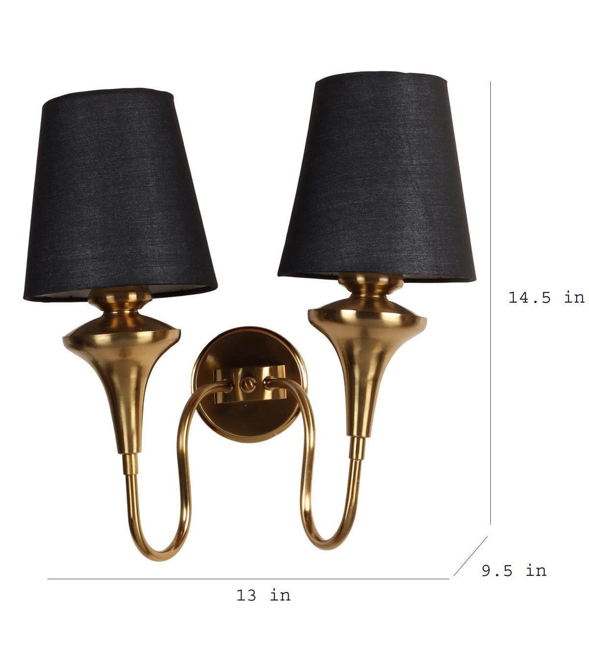 Eliante by Jainsons Lights | Gold Iron Wall Light | KUPPI-2W-BK