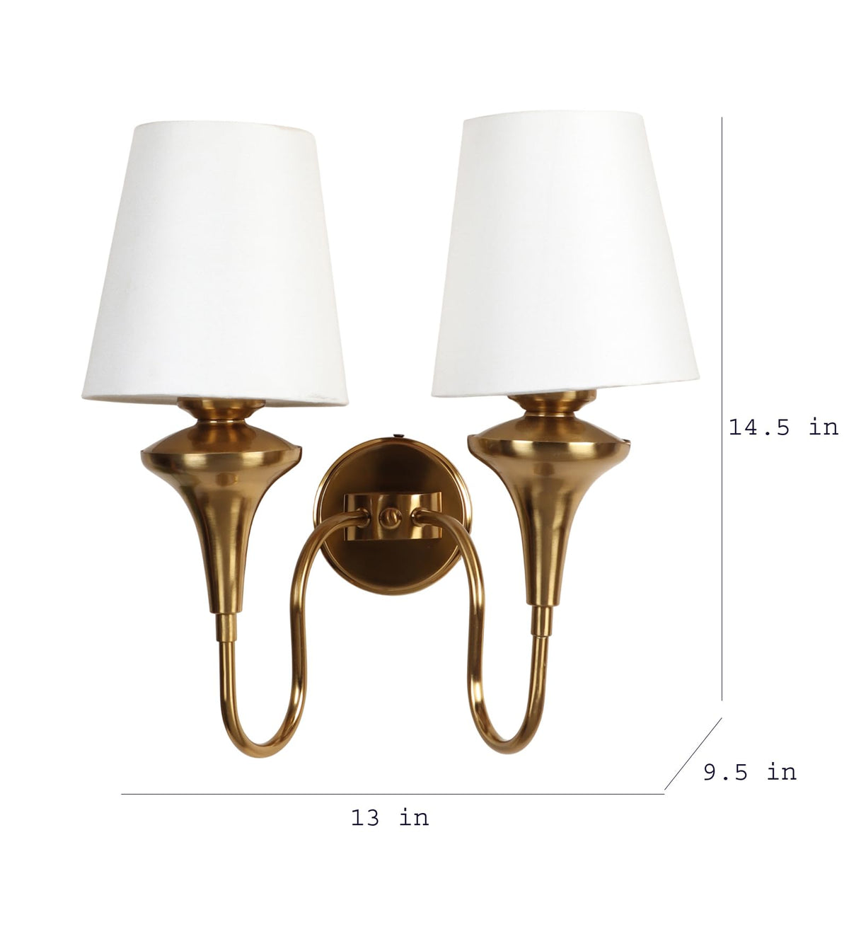 Eliante by Jainsons Lights | Gold Iron Wall Light | KUPPI-2W-WH