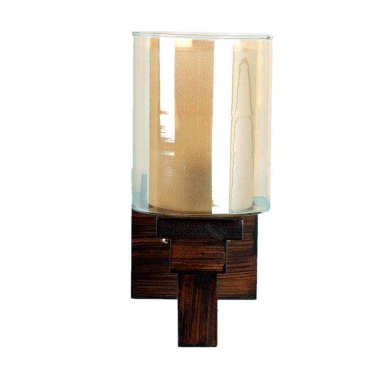 ELIANTE Insolent Brown Wood Wall Lights - Aj-03-1W-Gold-Wh | 3 Years Warranty | Free - LED LAMP