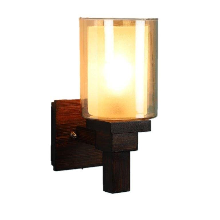 ELIANTE Insolent Brown Wood Wall Lights - Aj-03-1W-Gold-Wh | 3 Years Warranty | Free - LED LAMP