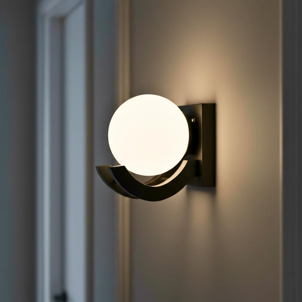 ELIANTE Wood Wall Light Black for Living Room, Bedroom, Dining Room, Kitchen | 3 Years Warranty | with LED Lamp(s) Included