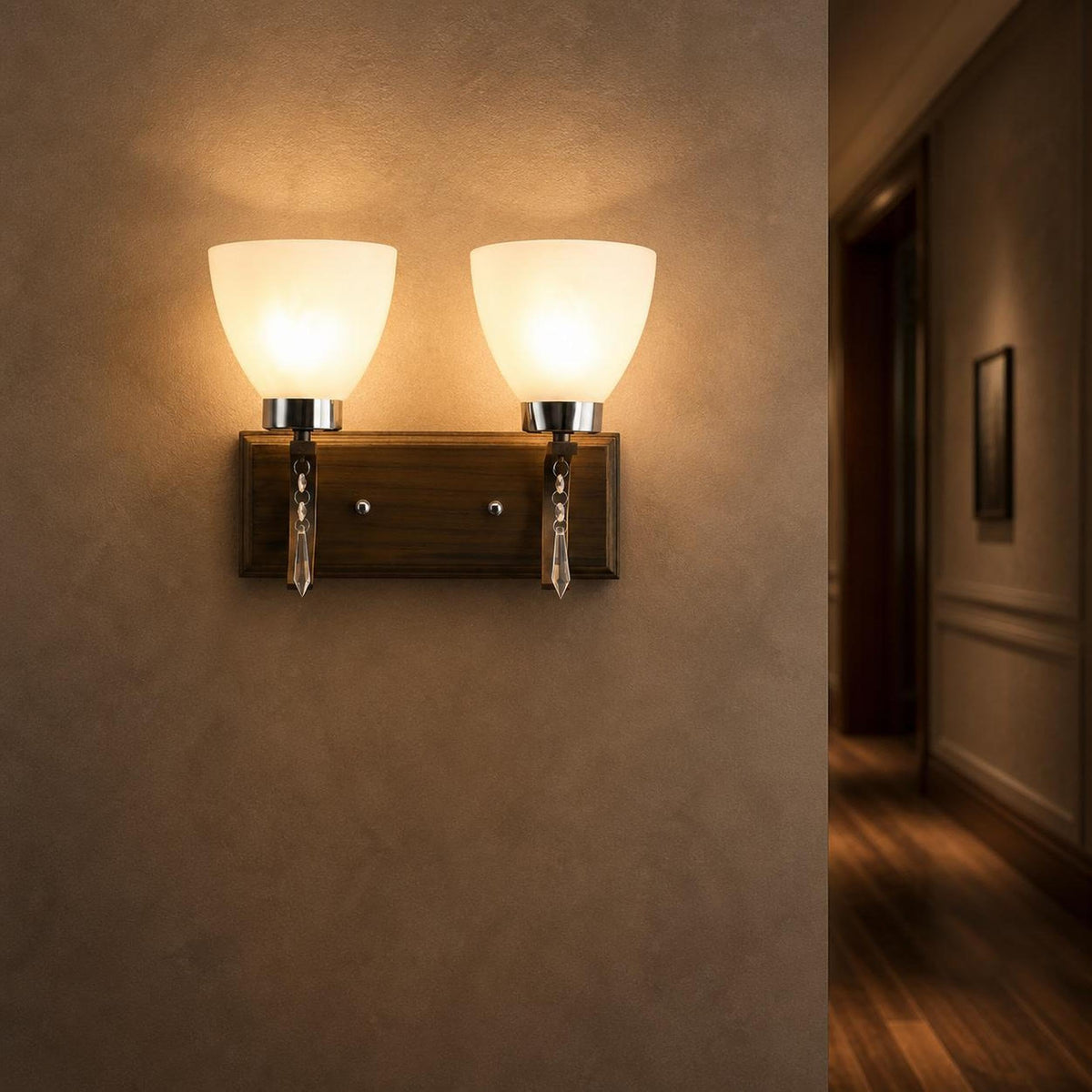 ELIANTE Yellow Glass Wall Sconces - S-89-2W - | 3 Years Warranty | with LED Lamp(s) Included