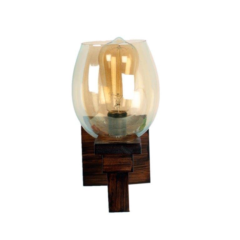 ELIANTE Illusive Brown Wood Wall Lights - Aj-07-1W-Gold | 3 Years Warranty | Free - LED LAMP