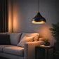ELIANTE by Jainsons Lights | Modern Black Metal Single Hanging Light/Ceiling Decorative Chandelier Light Lamp by Jainsons Lights - M-46-HL-BIG-BK-GD - with LED Lamp Included