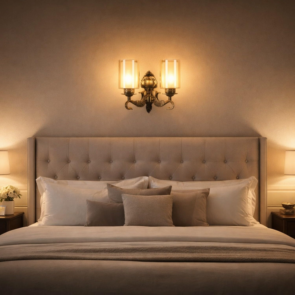 Paxton Aluminium Wall Mounted Uplight Sconce (Antique Brass) | JS-1213-2W | Included Bulb | Eliante by Jainsons Lights