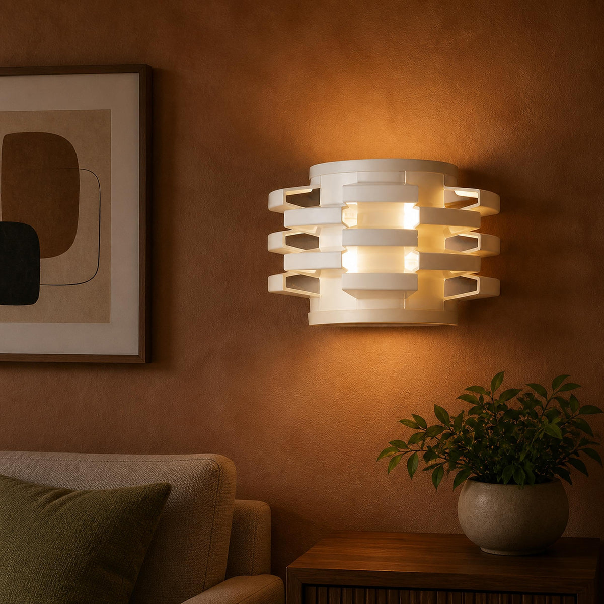 ELIANTE White Metal Wall Light - MT-2678-2W - | 3 Years Warranty | with LED Lamp(s) Included