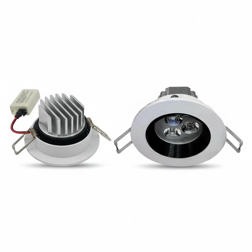 AUTONIX 3W Focus Concealed LED Spotlight, Deep Recessed Tiltable, 40° Beam, White 6000K, Round Lens Reflector, Cutout 70mm | 1 Year Warranty