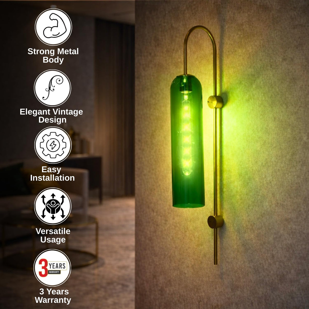 Eliante by Jainsons Lights-Modern Wall Lights-WL-115-1W GR-E27 holder