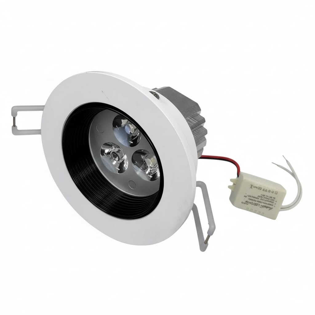 AUTONIX 3W Focus Concealed LED Spotlight, Deep Recessed Tiltable, 40° Beam, White 6000K, Round Lens Reflector, Cutout 70mm | 1 Year Warranty