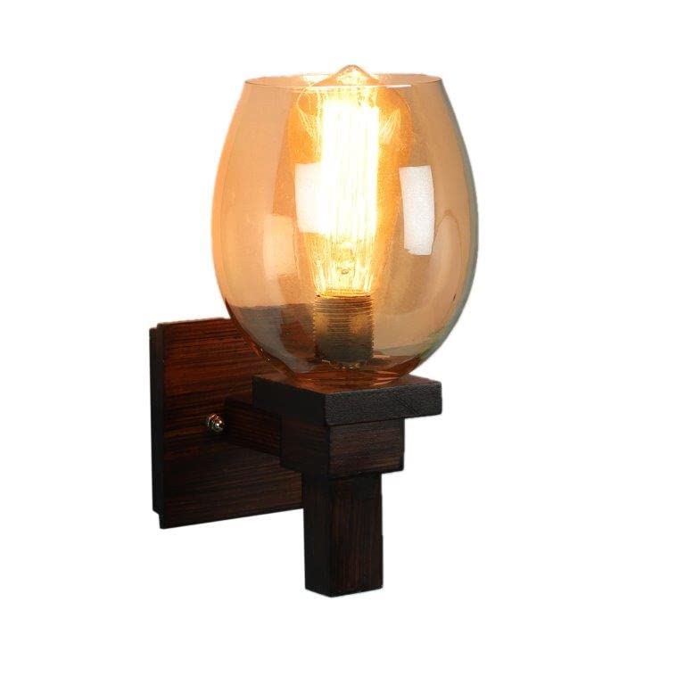 ELIANTE Illusive Brown Wood Wall Lights - Aj-07-1W-Gold | 3 Years Warranty | Free - LED LAMP