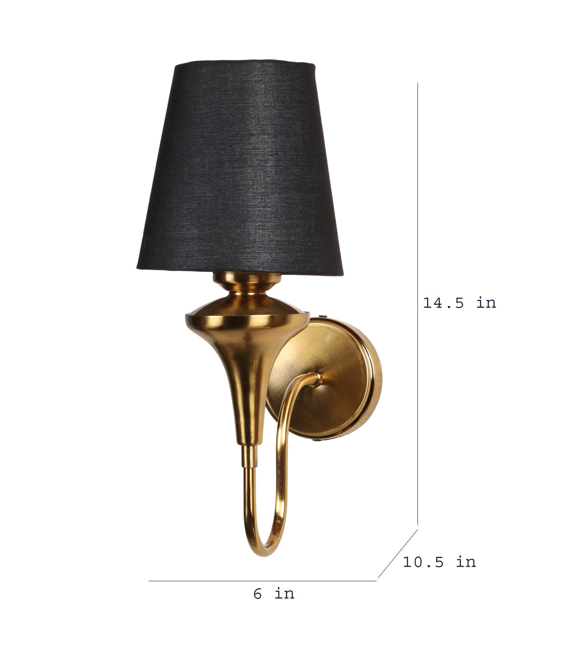 Eliante by Jainsons Lights | Gold Iron Wall Light | KUPPI-1W-BK