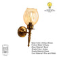ELIANTE Dorada Metal Wall Light Gold for Living Room, Bedroom, Dining Room, Kitchen | 3 Years Warranty | LED Lamp Included