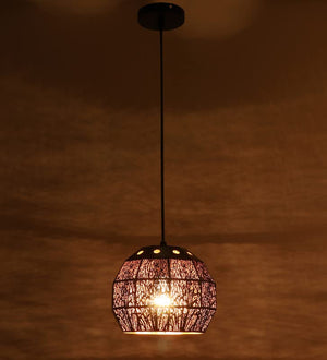ELIANTE Industrial Hanging Light | Black and Gold Metal | Decorative Pendant for Living Room, Bedroom, Dining Room, Kitchen | with LED Lamp(s) Included | 3 Years Warranty