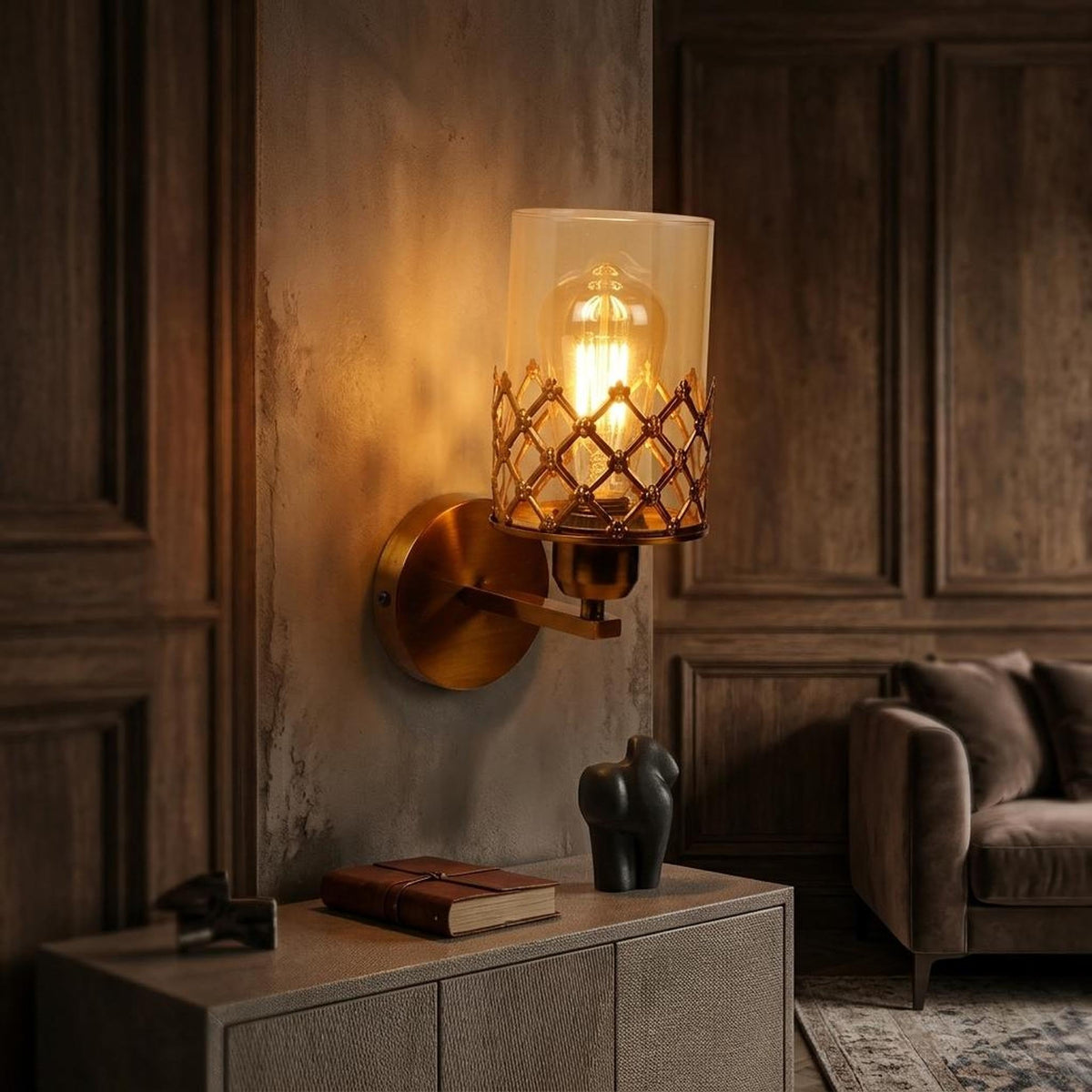 ELIANTE Dateless Iron Wall Lights Gold for Living Room, Bedroom, Dining Room, Kitchen | 3 Years Warranty | with LED Lamp(s) Included