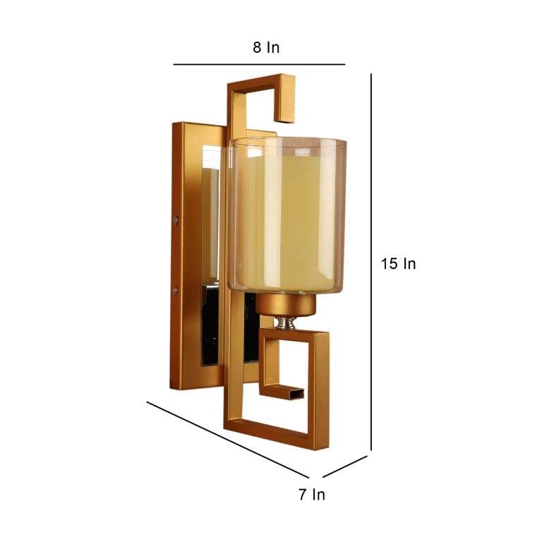 ELIANTE Oro Metal Wall Light Gold for Living Room, Bedroom, Dining Room, Kitchen | 3 Years Warranty | LED Lamp Included