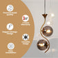 Eliante Aunque Gold Iron Hanging Light - E27 holder - without Bulb - JS-4165-2LP