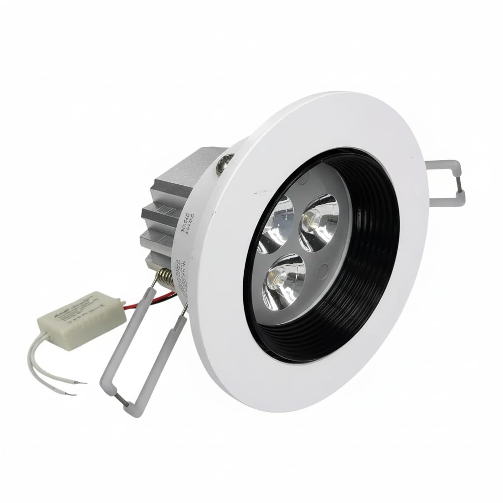 AUTONIX 3W Focus Concealed LED Spotlight, Deep Recessed Tiltable, 40° Beam, White 6000K, Round Lens Reflector, Cutout 70mm | 1 Year Warranty