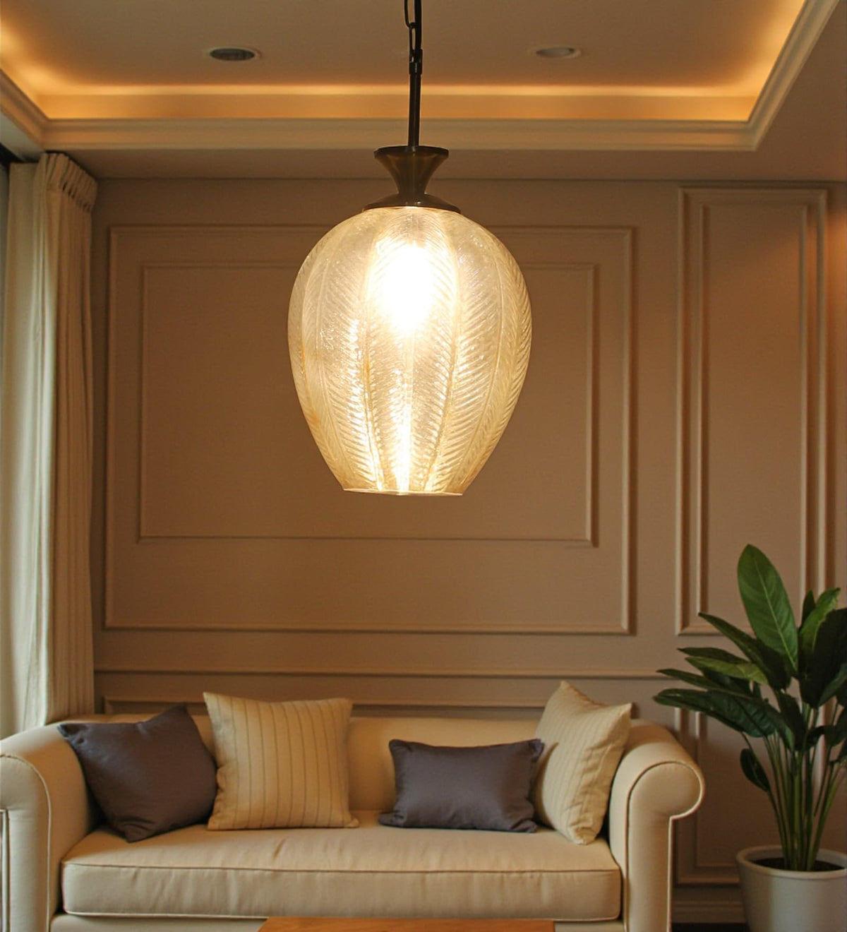 Rayvora Gold Iron Hanging Light  | E27 holder | Included Bulb | Eliante by Jainsons Lights