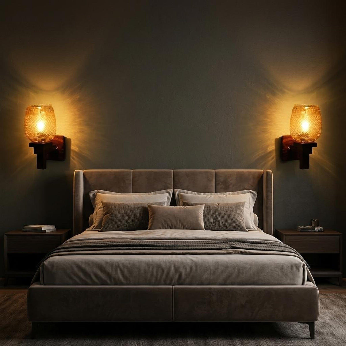 ELIANTE Perfect Brown Wood Wall Lights - Aj-02-1W-Gold | 3 Years Warranty