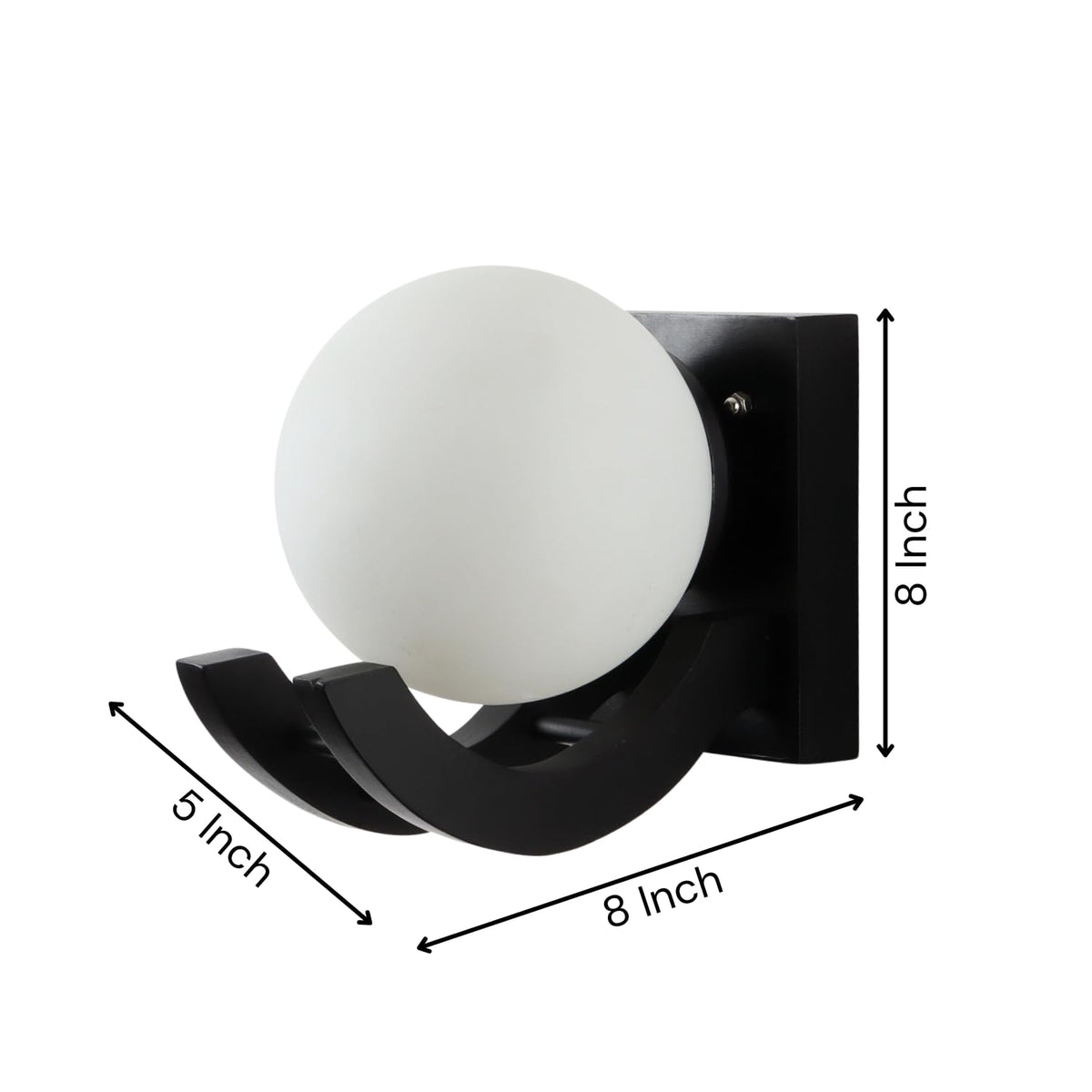 ELIANTE Wood Wall Light Black for Living Room, Bedroom, Dining Room, Kitchen | 3 Years Warranty | with LED Lamp(s) Included
