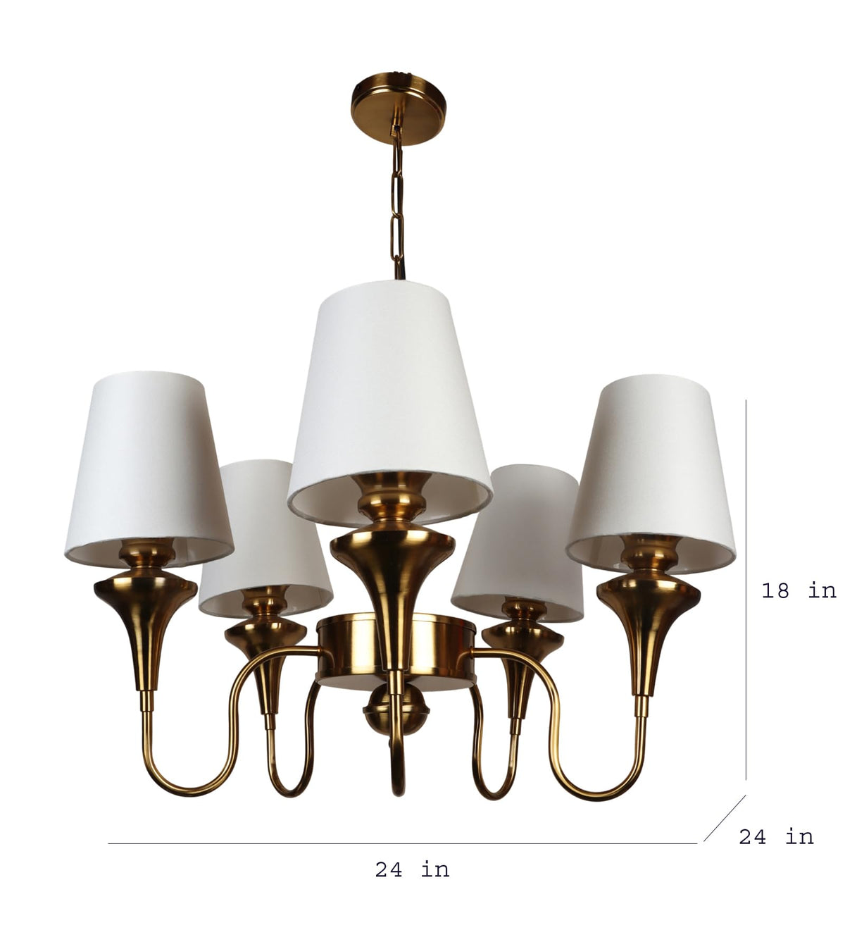 Eliante by Jainsons Lights | Gold Iron Chandelier | KUPPI-5LP-WH