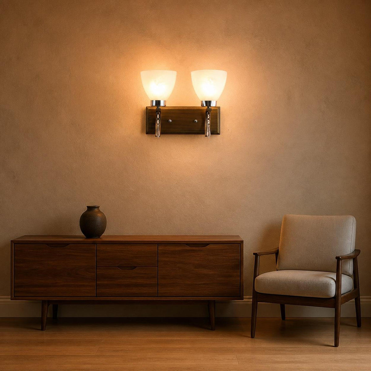 ELIANTE Yellow Glass Wall Sconces - S-89-2W - | 3 Years Warranty | with LED Lamp(s) Included